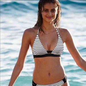VS Black White Double Band Push Up Bikini Suit
